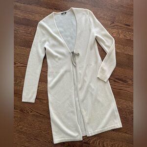 J MCLAUGHLIN 100% Cashmere‎ Long Cardigan Ribbed Tie Sweater Quiet Luxury M